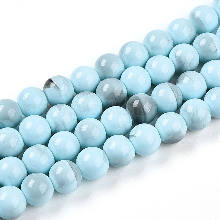 Выпечка окрашенные стеклянные бусины пряди DGLA-N013-10mm-03-1