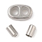 Rack Plating Brass Ribbon Ends, with Silicone, Platinum, 6~13x3.5~8x3.5~3.5mm, Hole: 0.8~2.5mm