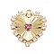 Brass Micro Pave Cubic Zirconia Pendants, Heart Charms, Rack Plating, Long-Lasting Plated, Cadmium Free & Lead Free, Real 18K Gold Plated, 20x19x3mm, Hole: 1.4mm