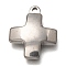 Non-Tarnish 304 Stainless Steel Pendants, Cross, Stainless Steel Color, 18x15x3mm, Hole: 1.4mm
