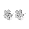 Non-Tarnish 304 Stainless Steel Stud Earrings, Flower, Stainless Steel Color, 12x12.5mm
