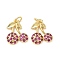 Brass Micro Pave Cubic Zirconia Pendants, Rack Plating, Cherry Charms, Lead Free & Cadmium Free, Long-Lasting Plated, with Jump Ring, Real 18K Gold Plated, 15x13x3.5mm, Hole: 3.2mm