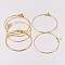 Brass Pendants, Hoop Earring Findings, Golden, 30mm