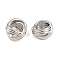 Brass Beads, Twisted Knot, Large Hole Beads, Rack Plating, Long-Lasting Plated, Lead Free & Cadmium Free, Platinum, 10x6mm, Hole: 5.8mm