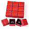 Cardboard Rins Boxes, with Sponge Inside, Square with Bowknot, Red, 5x5x3.2cm