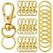 DIY Alloy Swivel Lobster Claw Clasps & Iron Split Key Rings Keychain Finding Kits, Golden, 21~30.5x11x6mm, Hole: 5x9mm