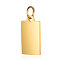 201 Stainless Steel Pendants, Manual Polishing, Rectangle, Stamping Blank Tag, Golden, 15x8x1mm, Hole: 3.5mm