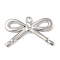 Alloy Pendants, Rack Plating, Bowknot, Platinum, 26.5x40x4mm, Hole: 2.5mm