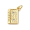 Brass Micro Pave Cubic Zirconia Pendants, Rectangle Charms, Long-Lasting Plated, Cadmium Free & Lead Free, Rack Plating, with Jump Ring, Real 18K Gold Plated, 16x11x2.5mm, Hole: 3.5mm