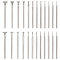 24Pcs 24 Styles Steel Perforating Needles & Engraving Pens, for Gemstone, Stainless Steel Color, 4.2x0.25cm, Head: 0.5~8mm, 1pc/style