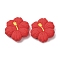 Silicone Beads, Focal Beads, Hibiscus Flower, Red, 28x27x9.5mm, Hole: 2mm