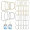 36Pcs 6 Styles Alloy Open Back Bezel Pendants, For DIY UV Resin, Epoxy Resin, Pressed Flower Jewelry,  Rectangle, Platinum & Light Gold, 20.5~46x17~32.5x1.5~2mm, Hole: 0.9~1.6mm, 6pcs/style