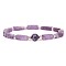 Natural Amethyst Beads Stretch Bracelets for Men Women, Cuboid