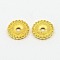Tibetan Style Spacer Beads, Cadmium Free & Nickel Free & Lead Free, Flat Round, Golden, 12x2mm, Hole: 2mm