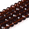 Glass Beads Strands, Faceted, Rondelle, Coconut Brown, 8x6mm, Hole: 1mm, about 60~62pcs/strand, 39~40cm