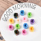 UV Plating Opaque Acrylic European Beads, Large Hole Beads, Mixed Color, Letter G, 20.5x17.5x13.5mm, Hole: 6mm