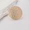Geometric Texture Zinc Alloy Adjustable Finger Rings for Women, Golden, Flat Round, 39mm