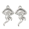 Non-Tarnish 304 Stainless Steel Pendant Rhinestone Settings, Jellyfish Charm, Stainless Steel Color, 28.5x15.5x3mm, Hole: 2.5mm, Fit for 1.2mm rhinestone