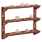 1 Bag 3-Tier Wooden Wall Mounted Dice Organizer Display Tower Racks, Coconut Brown, Finished Product: 18.8x4x15.3cm