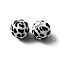 Silicone Beads, Round with Cow Pattern, Black, 15x15mm, Hole: 2mm