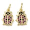 Rack Plating Brass Cubic Zirconia Pendants, Long-Lasting Plated, Lead Free & Cadmium Free, Insect Charms, with Jump Ring, Real 18K Gold Plated, 11.5x8x2mm, Hole: 3mm