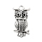 Tibetan Style Alloy Pendant Rhinestone Settings, Owl, Cadmium Free & Lead Free, Antique Silver, Fit For 1mm Rhinestone, 26x14.5x3.5mm, Hole: 2mm, about 617pcs/1000g