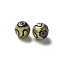 Handmade Gold Foil Glass Beads, Round, Black, 9~11x8~11mm, Hole: 1.6mm