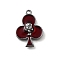Alloy Enamel Gothic Style Pendants, Gunmetal, Dark Red, Flower, 23x17x3mm, Hole: 1.6mm
