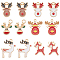 60Pcs 6 Styles Alloy Enamel Pendants, for Christmas, Christmas Reindeer/Stag, Mixed Color, 17~23x12~18.5x1.5~3.5mm, Hole: 1.5~2.5mm, 10pcs/style