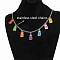 Stainless Steel & Resin Bear Tassel Necklaces for Women, Stainless Steel Color, Colorful, 17.72 inch(45cm)