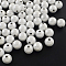 Spray Painted Acrylic Beads, Miracle Beads, Round, Bead in Bead, Silver, 8mm, Hole: 2mm, about 1827pcs/500g