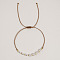 Imitation Pearl Oval Beads Braided Bead Bracelets for Women, with Polyester Cord & Beass Beads, Camel, Inner Diameter: 11 inch(28cm)