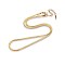 2.5MM 304 Stainless Steel Herringbone Chain Necklaces, Ion Plating(IP), Real 18K Gold Plated, 15.94 inch(40.5cm)