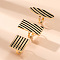 3Pcs Alloy Finger Rings, with Enamel, Stripe, Golden, Inner Diameter: 18mm