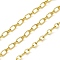 Brass Cable Chains, wiht Spool, Long-Lasting Plated, Soldered, Lead Free & Cadmium Free, Real 18K Gold Plated, Links: 10x5.5x1.5mm and 6.5x5.5x2mm