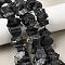 Natural Black Tourmaline Beads Strands, Raw Rough Stone, Nuggets, 7~25x8~24.5x5~16mm, Hole: 0.9~1mm, about 14~28pcs/strand,  7.48''~8.43''(19~21.4cm)