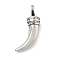 316 Surgical Stainless Steel Pendants, Horn Charm, Antique Silver, 31.5x17.5x9mm, Hole: 4x5.5mm