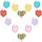 12Pcs 6 Styles Seed Beads Beaded Charms, with Jump Ring, Heart Pendant, Mixed Color, 14~17x14.5~21x2~9.5mm, Hole: 2.7~3mm, 2pcs/style