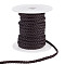 Microfibe Imitation Leather Braided Cord, Flat, Coconut Brown, 4mm