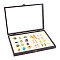 NBEADS Wooden Badge Display Box, 13.78x9.84x1.97 Inch Glass Visible Window Pin Brooch Display Case with Clasps and Velvet Inside for Coin Medals Pins Badges Display and Storage, Beige
