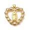 Religion Themed Rack Plating Brass Micro Pave Cubic Zirconia Pendants, Long-Lasting Plated, Lead Free & Cadmium Free, Mixed Shape Charms, Heart, 29.5x30x4mm, Hole: 5x3mm