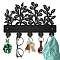 Wood & Iron Wall Mounted Hangers, Decorative Organizer Rack, with 2Pcs Screws, 5 Hooks for Bag Clothes Key Scarf Hanging Holder, Leaf, 200x300x7mm.