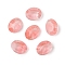 Cherry Quartz Glass Cabochons, Oval, Faceted, 10x8x4mm