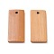 Bamboo Pendants, Rectangle, Dark Salmon, 44.5x19.5x3.5mm, Hole: 2.5mm