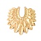 304 Stainless Steel Pendant Rhinestone Settings, Leaf, Golden, Fit for 1~1.2mm Rhinestone, 43x41x3mm, Hole: 1.4mm