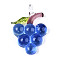 Handmade Lampwork Pendants, Grape, Cornflower Blue, 47~49x32~36x10.5~12mm, Hole: 4~6x4~5mm