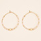 Bohemian Handmade Glass Beaded Hoop Earrings, Golden, 35x35mm