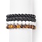 4Pcs 4 Style Synthetic & Natural Mixed Gemstone Round Beaded Stretch Bracelets Set for Men Women, Inner Diameter: 2 inch(5.1cm), 1Pc/style