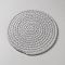 Round Cotton Woven Coasters, Cup Mats, Silver, 180x6mm