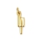 304 Stainless Steel Pendants, Real 18K Gold Plated, with Jump Ring, Ice Cream, 18.5x6x2.5mm, Hole: 3.5mm